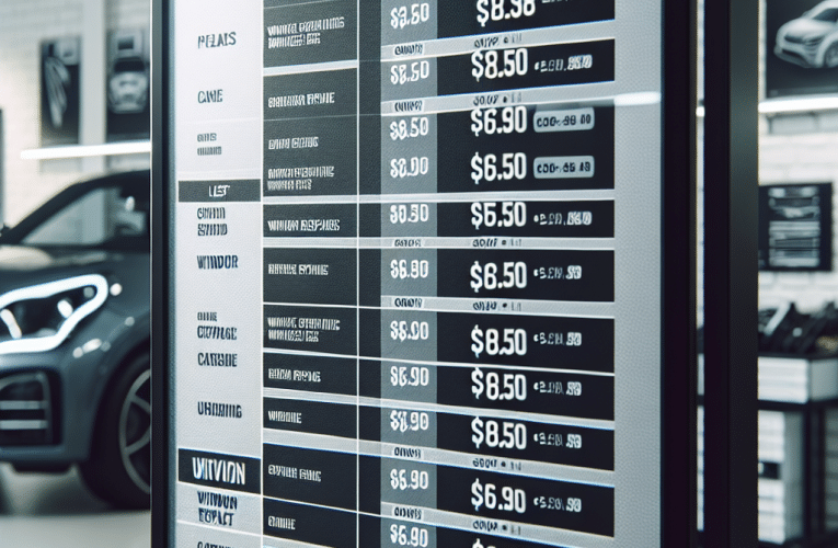 Cennik szyb samochodowych: Jak znaleźć najlepsze oferty i unikać ukrytych kosztów?