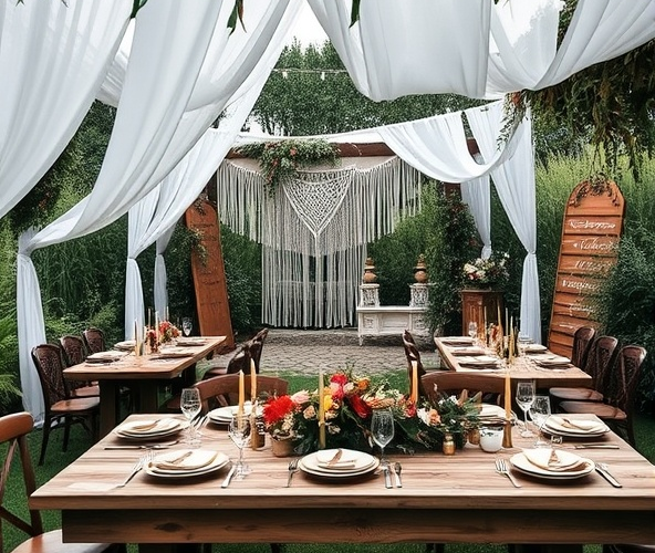 Jak zaplanować tematyczną dekorację sali weselnej w stylu boho, aby stworzyć unikalną atmosferę i zachwycić gości