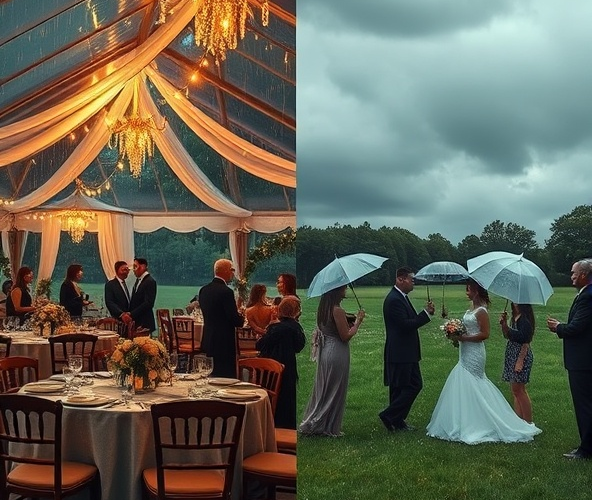 Ślub w plenerze i ulewy: rozstawić namiot czy przenieść ceremonię?