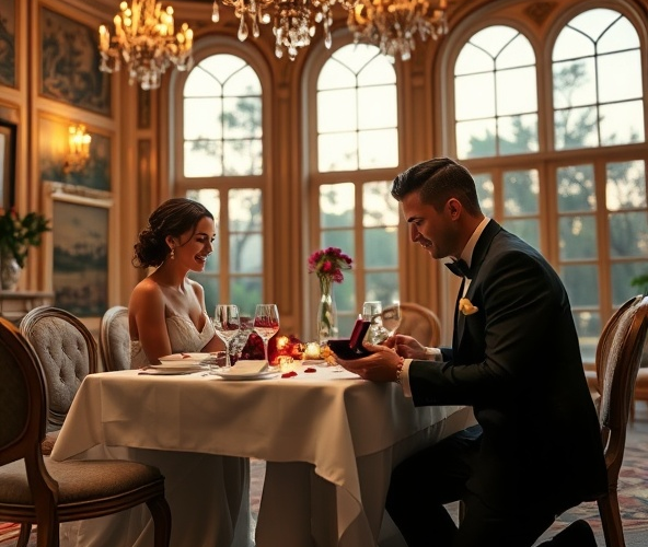 Jak oświadczyć się przy kolacji w romantyczny weekend w pałacu?