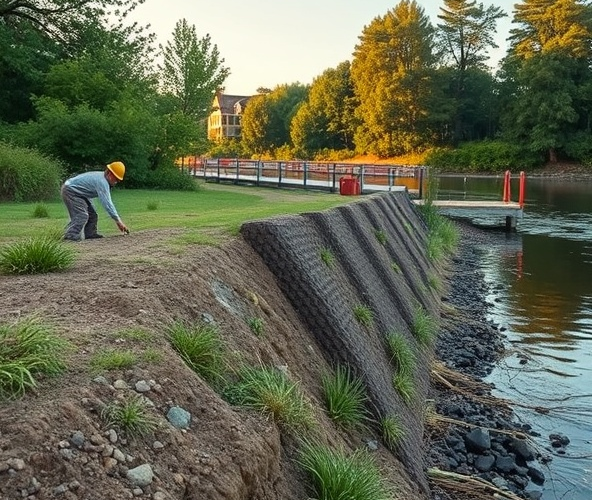 Czy warto stosować geokraty do umocnienia brzegu działki nad rzeką?