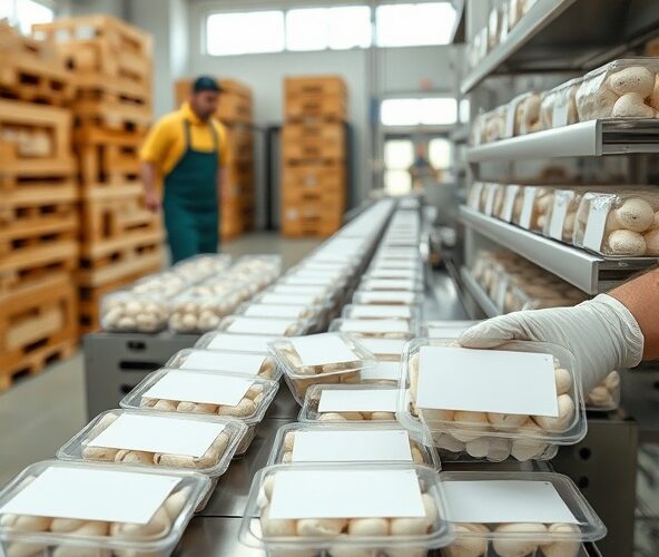 Czy producent pieczarek łódzkie oferuje etykiety własne dla sklepów?