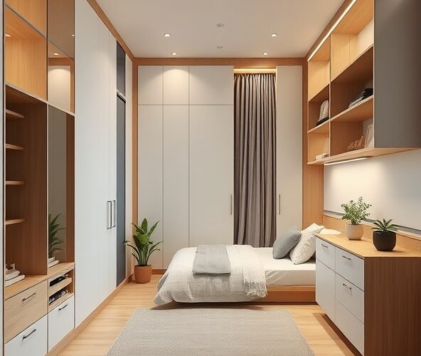 Jak wybrać szafy na wymiar w Warszawie do kawalerki z wnęką sypialnianą?